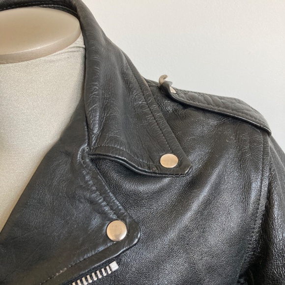 1970s Heavy Black Leather Biker's Jacket - Picture 8 of 14